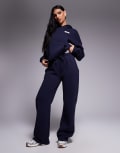 [Kaiia] Kaiia contrast logo waistband wide leg trackies in navy (Part of a set) 14 NAVY