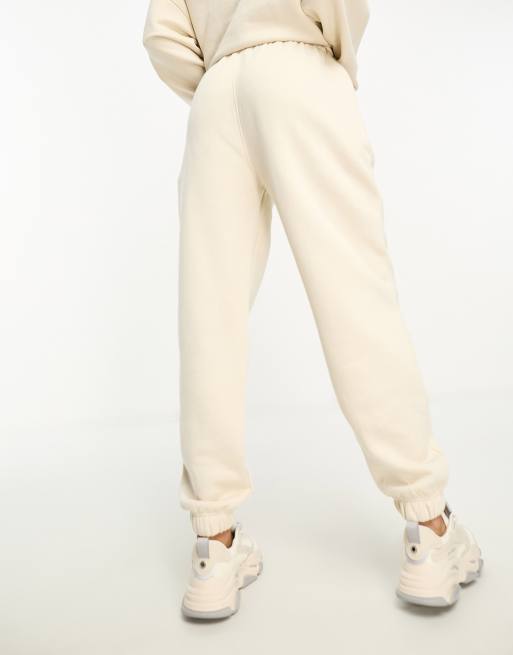 Kaiia cotton blend cuffed joggers co-ord in cream  , 3 of 4