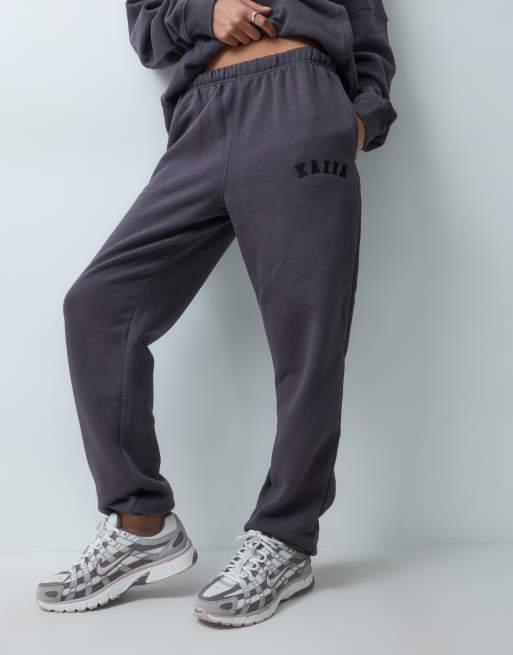 Kaiia cotton blend cuffed sweatpants in dark gray - part of a set  , 3 of 5
