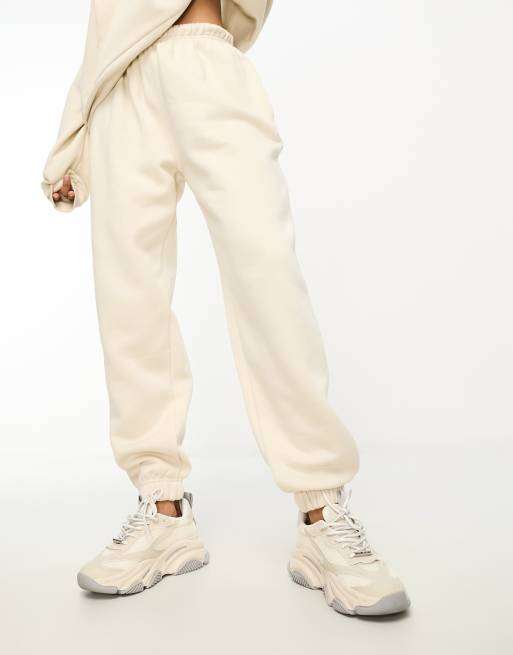 Kaiia cotton-blend cuffed trackies in cream (Part of a set)  , 4 of 4