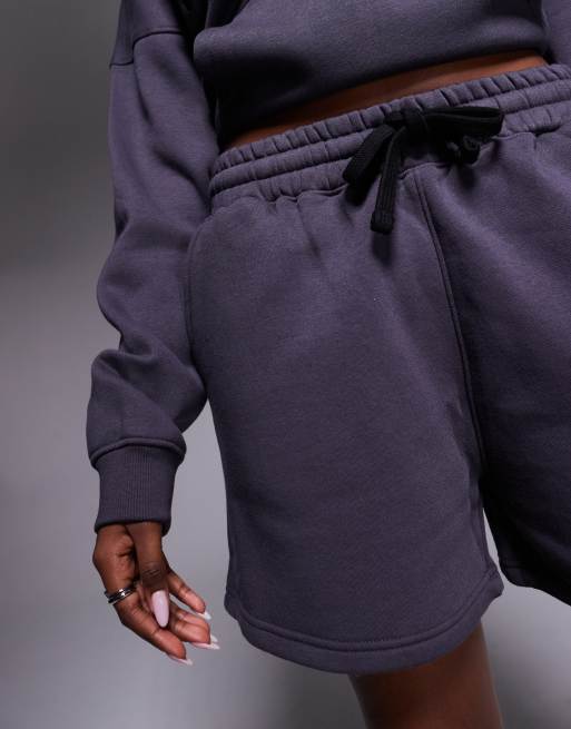 Kaiia cotton blend embroidered logo sweat shorts in dark grey (part of a set)  , 6 of 6