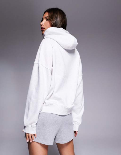 Kaiia cotton blend oversized logo hoodie in grey marl (part of a set)  , 2 of 4