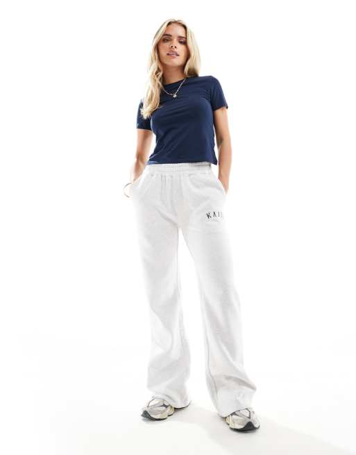 Kaiia cotton blend Petite wide leg sweatpants in light gray  , 5 of 5