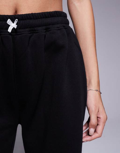 Kaiia cotton blend side stripe wide leg trackies in black and white (part of a set)  , 3 of 5