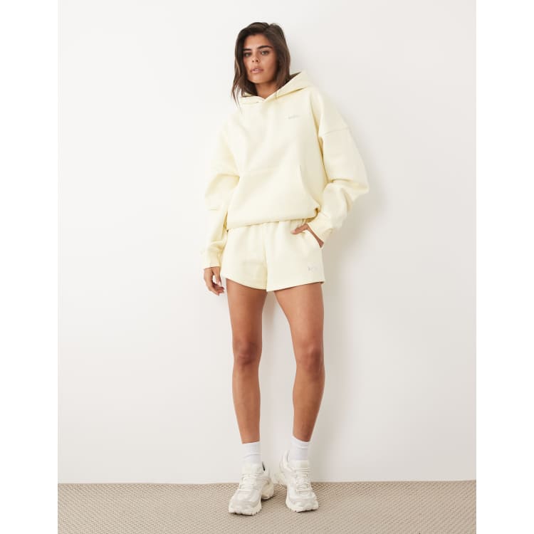 Kaiia cotton blend silver hardware logo oversized hoodie and sweat
