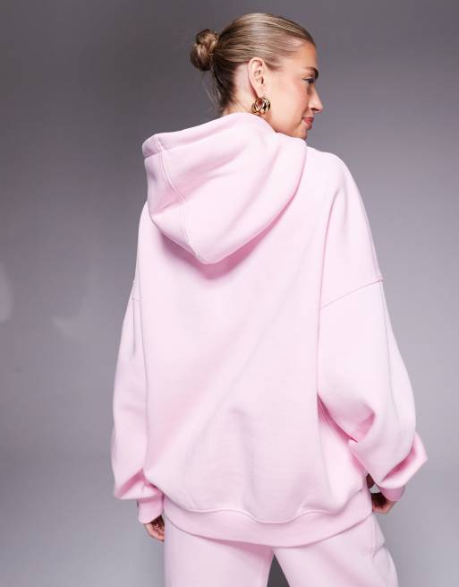Kaiia cotton blend sport embroidered script logo hoodie in pink and black - part of a set  , 3 of 4