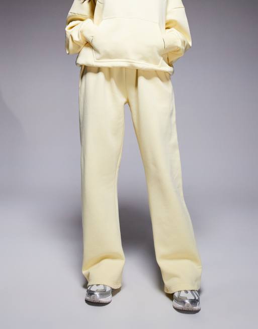 Kaiia cotton-blend Studio wide leg trackies in yellow (Part of a set)  , 2 of 5