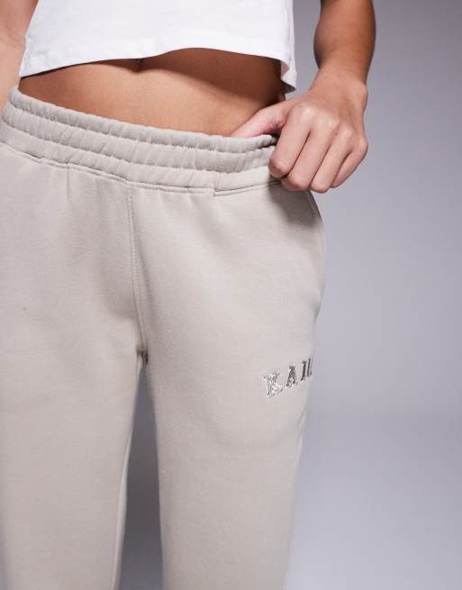 Kaiia cotton blend wide leg sweatpants in stone - part of a set  , 5 of 5