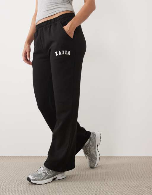 Kaiia cotton blend wide leg trackies in black (part of a set)  , 2 of 5