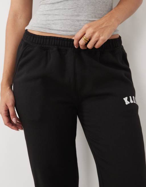 Kaiia cotton blend wide leg trackies in black (part of a set)  , 5 of 5