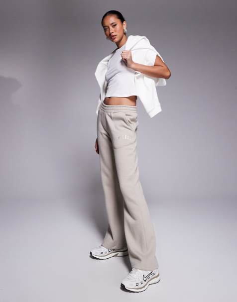 Kaiia cotton blend wide leg trackies in stone (part of a set) - view 1