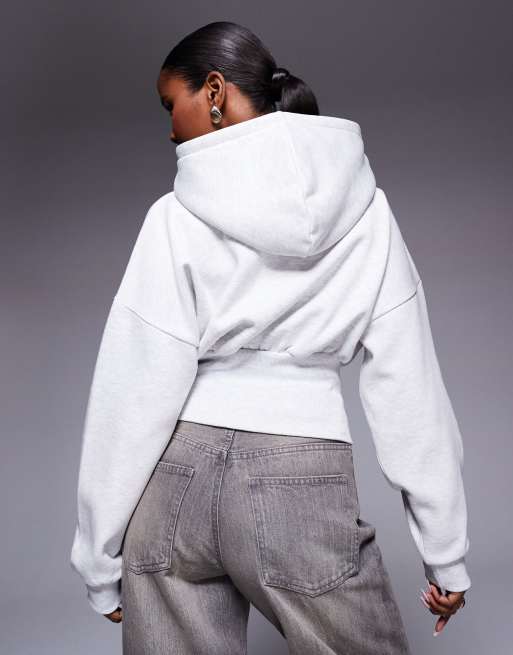 Kaiia cotton rich cinched waistband drop shoulder zip