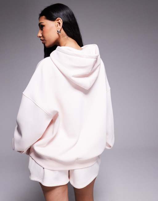 Kaiia embroidered logo oversized hoodie co-ord in light rose