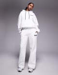 [Kaiia] Kaiia cotton rich embroidered pocket detail tennis club logo trackies in white and navy (part of a set)-Multi 14 WHITE