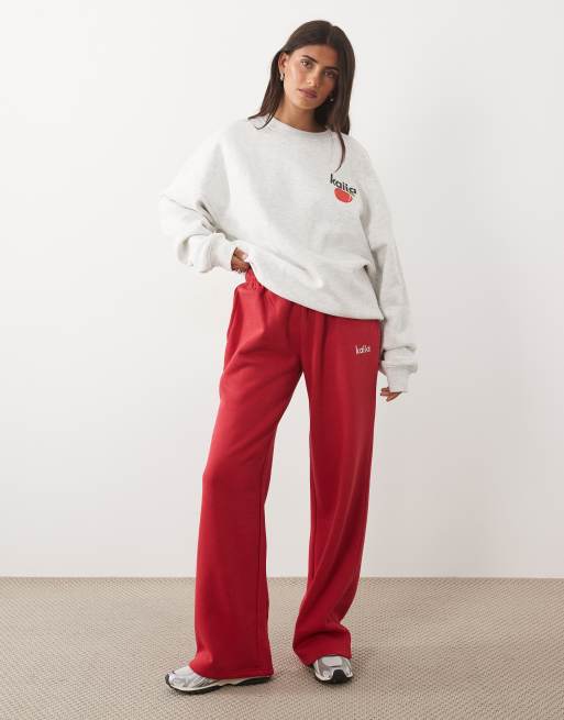 Kaiia cotton rich New York graphic sweatshirt in grey marl, 4 of 4