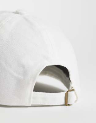 Kaiia Cotton Silver Hardware Logo Cap In White