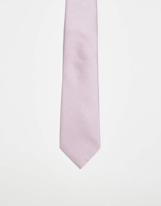 Kaiia - Cravatta in raso rosa chiaro testurizzato