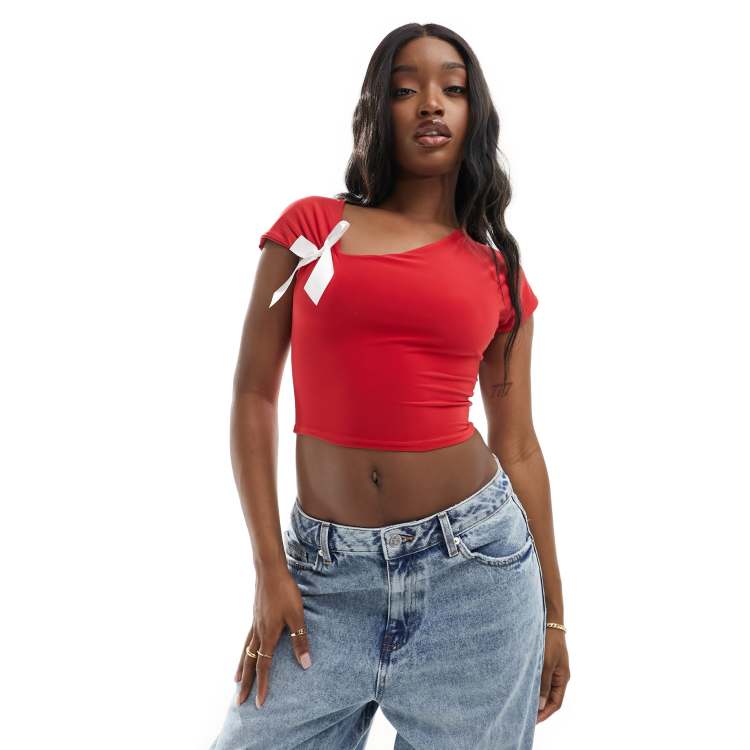 Red clearance crop tshirt