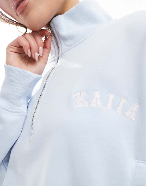 Baby blue half zip sweatshirt hot sale