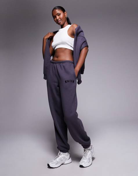 Kaiia cuffed sweatpants in dark gray - part of a set - view 1