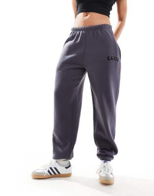 cuffed sweatpants in dark gray