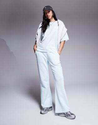 design bubble logo wide leg sweatpants in light blue - part of a set