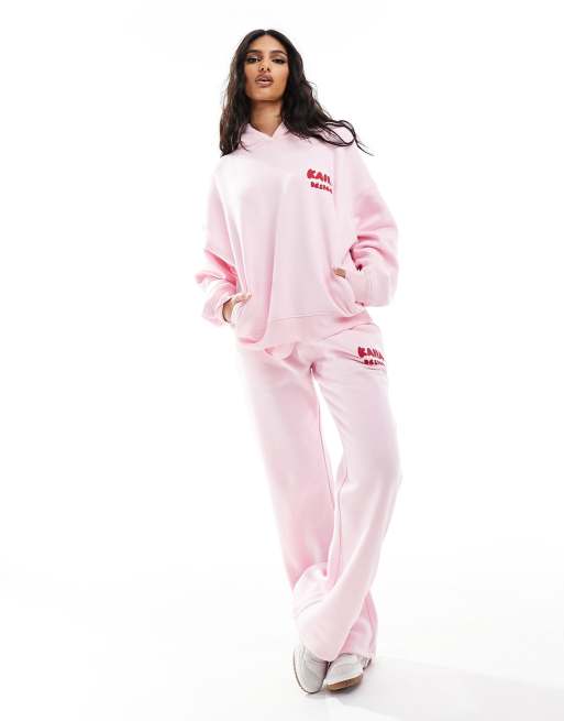 Kaiia design oversized bubble logo hoodie in pink and red (part of a set), 2 of 4