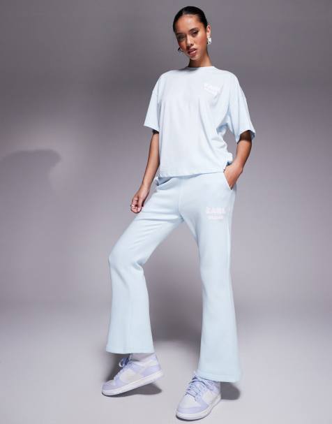 Kaiia - Design - Pantalon de jogging d'ensemble large avec logo effet bulles - Bleu clair - view 1