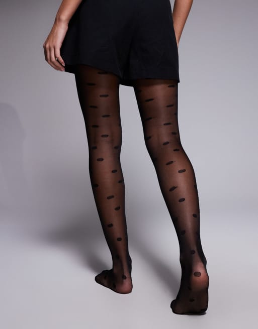 Kaiia - Doorschijnende panty met stippen in zwart, 2 van 3