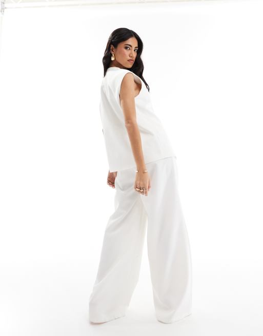 Kaiia – Elegante Hose in Weiß mit weitem Schnitt, Kombiteil, 5 von 5