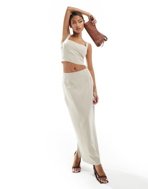 Kaiia – Eleganter Maxirock in Beige, Kombiteil