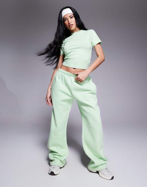 Kaiia embossed logo baby tee in lime sherbet - part of a set