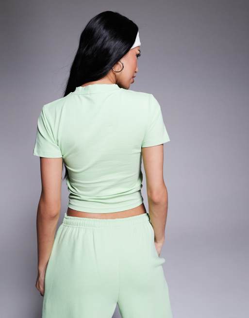 Kaiia embossed logo baby tee in lime sherbet - part of a set