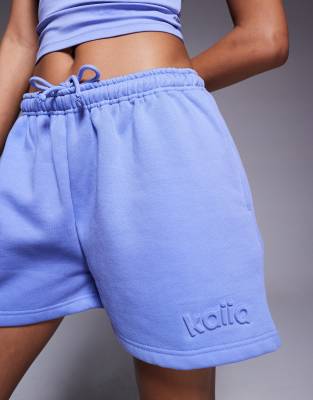 Kaiia Embossed Logo Sweat Shorts