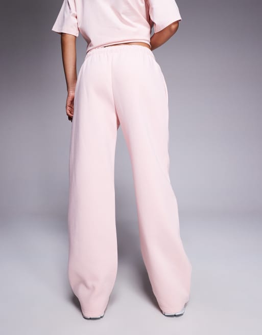Kaiia embossed wide leg trackies in soft pink (part of a set), 5 of 5