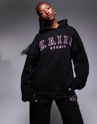 KAIIA EMBROIDERED LOGO OVERSIZED HOODIE 