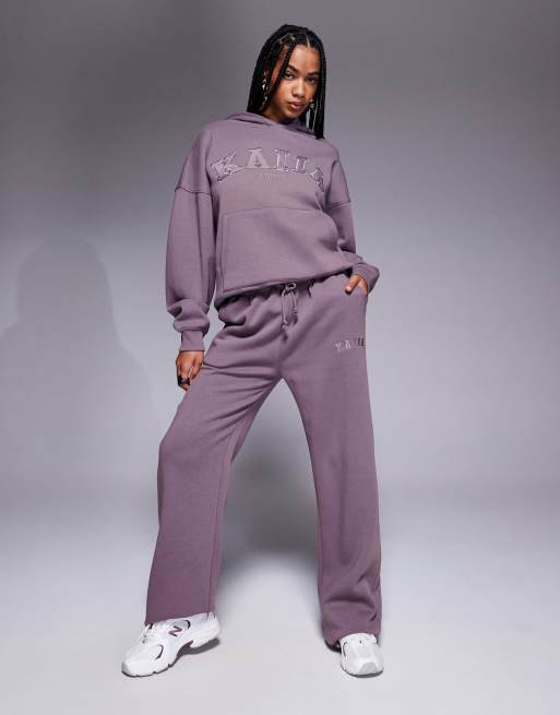 Kaiia embroidered logo trackies in mauve (Part of a set)