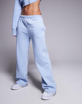 Shop Kaiia Embroidered Logo Wide Leg Sweatpants