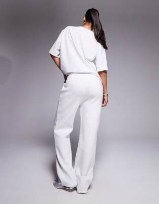 Kaiia Embroidered Rainbow Logo Wide Leg Sweatpants