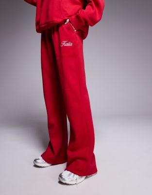 Shop Kaiia Embroidered Script Logo Sweatpants