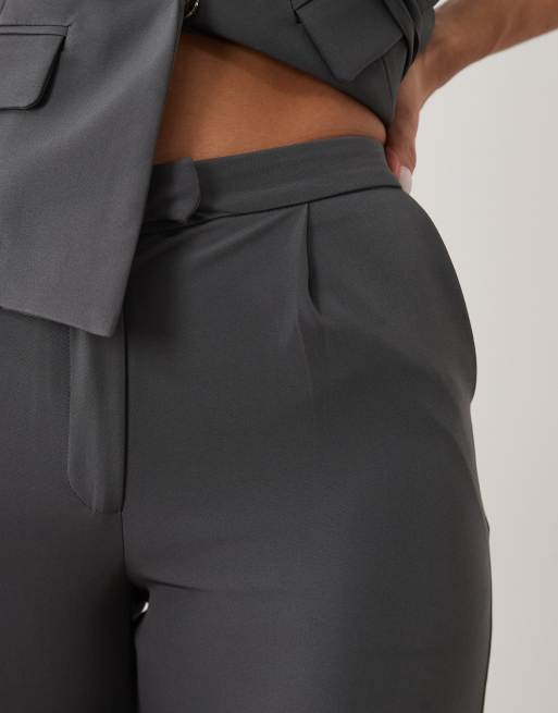 Kaiia exclusieve broek met wijde pijpen in antracietgrijs, 5 van 5