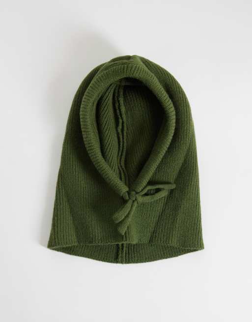 Kaiia exclusieve snood met strikdetail in olijfgroen, 3 van 3