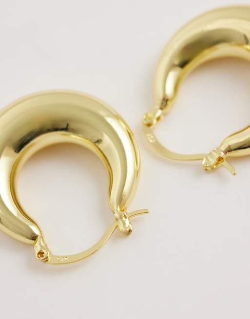  Kaiia exclusive 18k gold plated 3 pack chunky hoop earrings in gold, 4 of 4