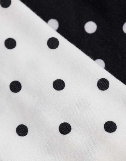 Kaiia exclusive 2 pack polka dot headbands in black and white, 3 of 3