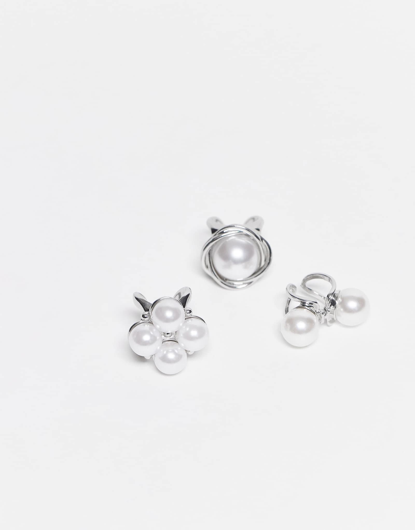 Эксклюзивные кольца Kaiia из серебра с крупным жемчугом в 3-х упаковках