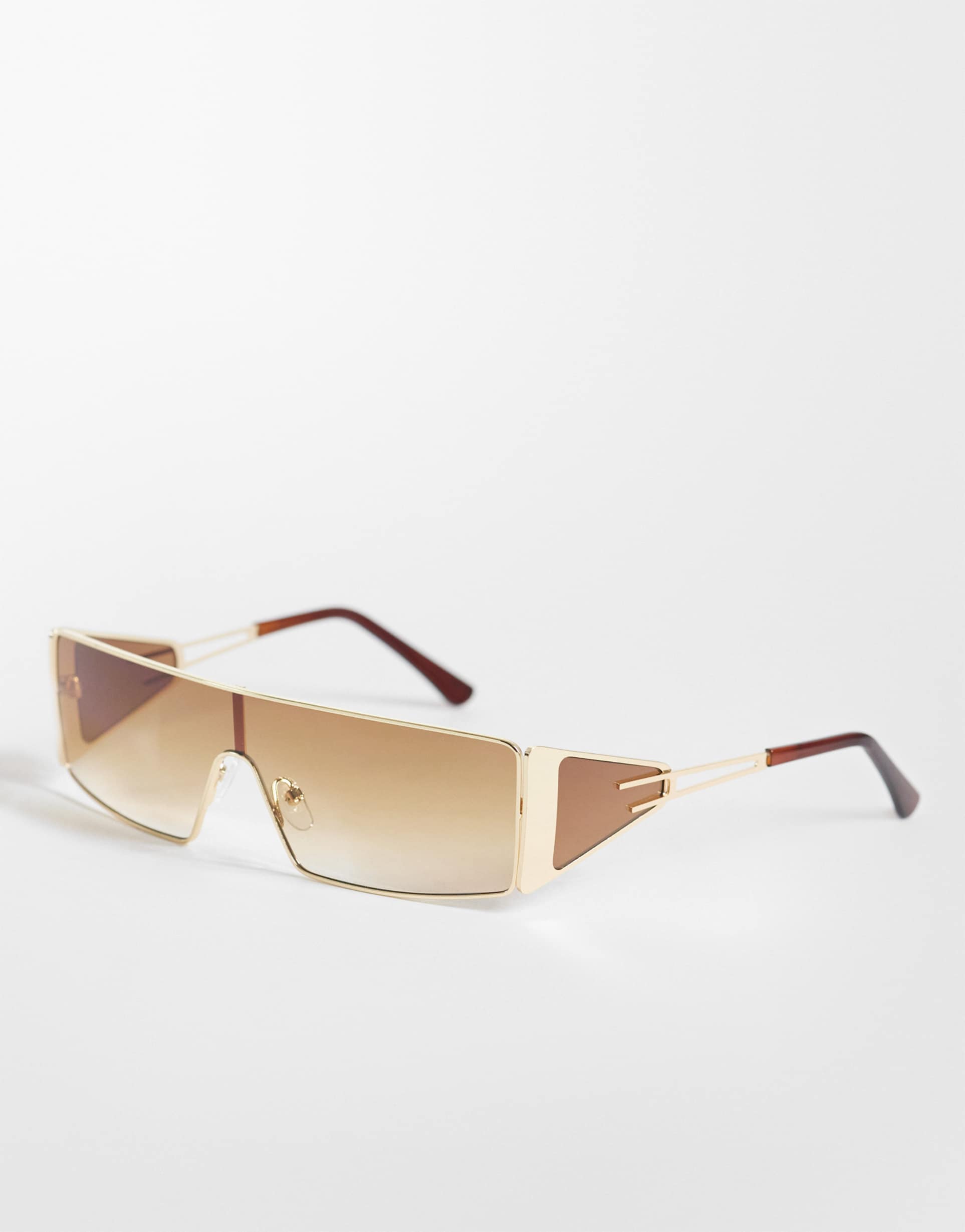 kaiia exclusive 90s rectangle frame sunglasses in tan