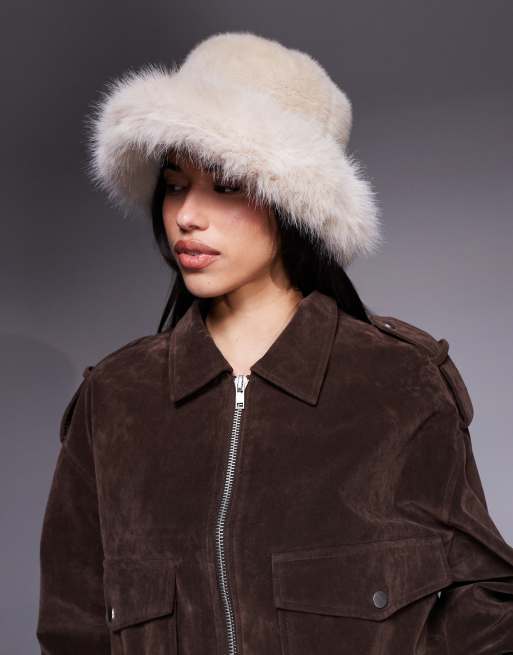 Kaiia – Exclusive – Anglerhut aus Kunstpelz in Creme, 3 von 3