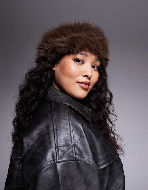 Kaiia Exclusive – Brązowa opaska na głowę ze sztucznego futra