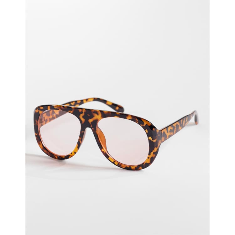 「Special」Aviator air cushion ohio Kaiia exclusive chunky aviator sunglasses with blush lenses in