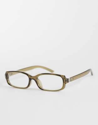 Kaiia Exclusive Clear Lens Glasses In Green